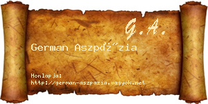 German Aszpázia névjegykártya
