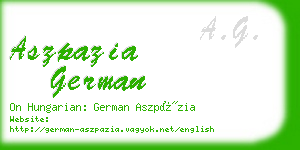aszpazia german business card